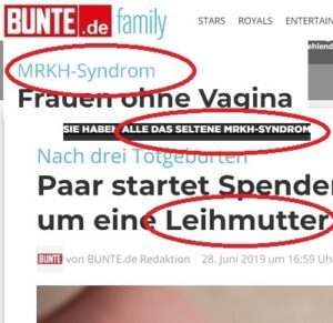 mrkh syndrom, frauen ohne vagina, Bunte